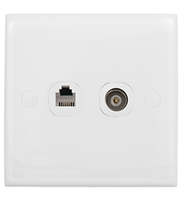 COMBINED TV AND TELEPHONE SOCKET WITH SHUTTER